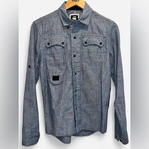G-Star Raw Blue Comic Button-Up Shirt